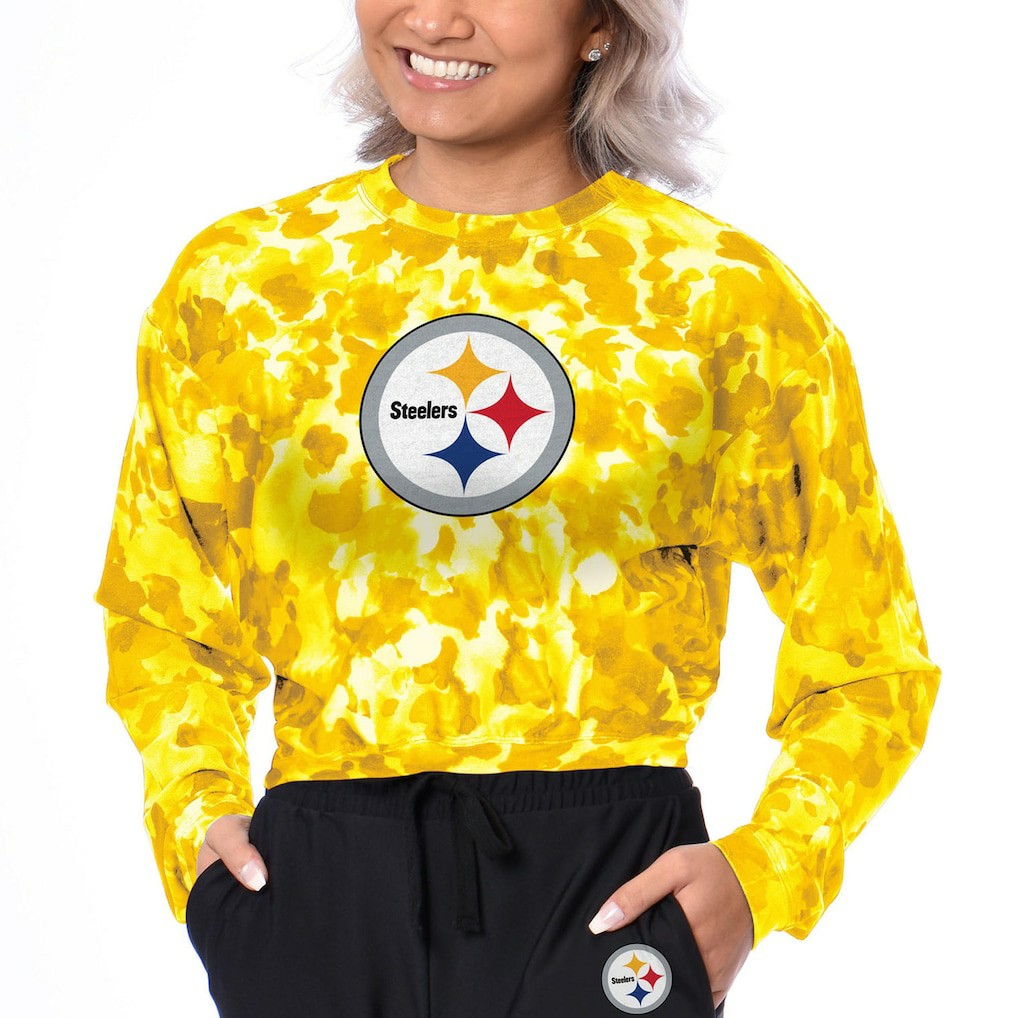 Certo Women's Cropped Long Sleeve T-Shirt - Pittsburgh Steelers