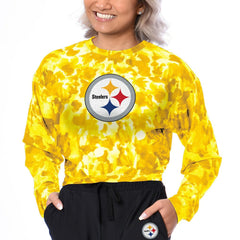 Certo Women's Cropped Long Sleeve T-Shirt - Pittsburgh Steelers