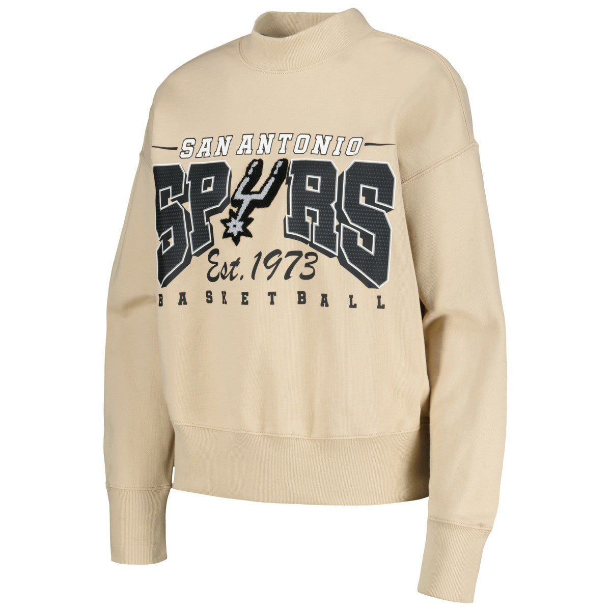NBA San Antonio Spurs Qore Women's Oversized Cozy Mock Neck Pullover Sweatshirt