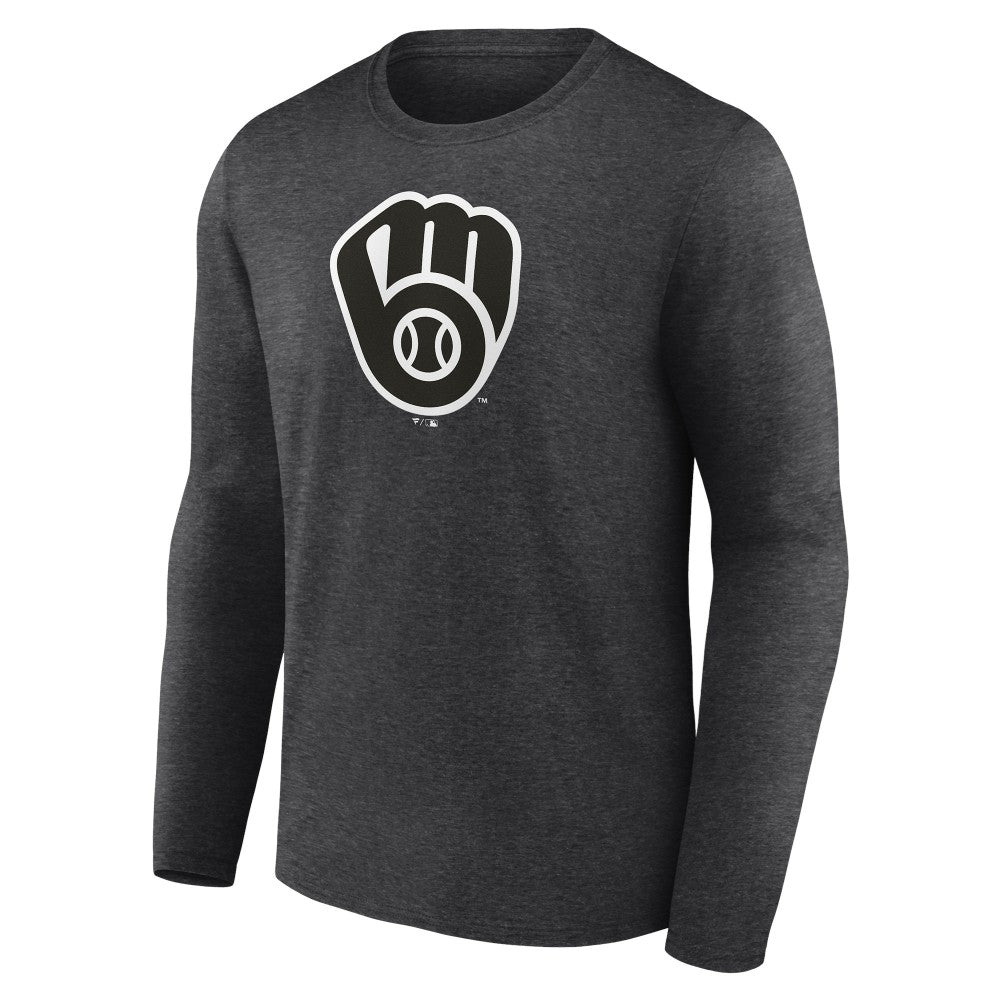 MLB Milwaukee Brewers Personalized Monochrome Name & Number Long Sleeve T-Shirt