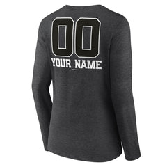 MLB Milwaukee Brewers Women's Personalized Monochrome Name & Number Long Sleeve V-Neck T-Shirt