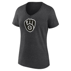 MLB Milwaukee Brewers Women's Personalized Monochrome Name & Number V-Neck T-Shirt