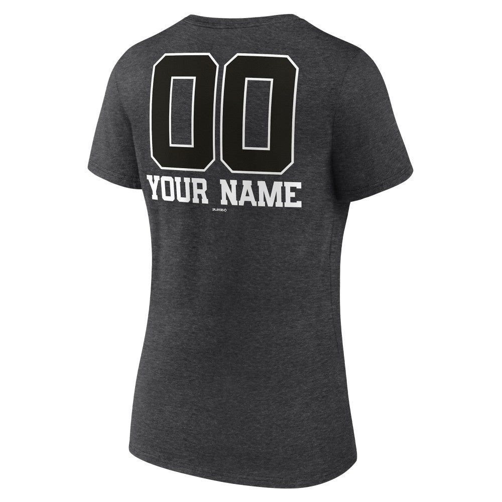 MLB Milwaukee Brewers Women's Personalized Monochrome Name & Number V-Neck T-Shirt