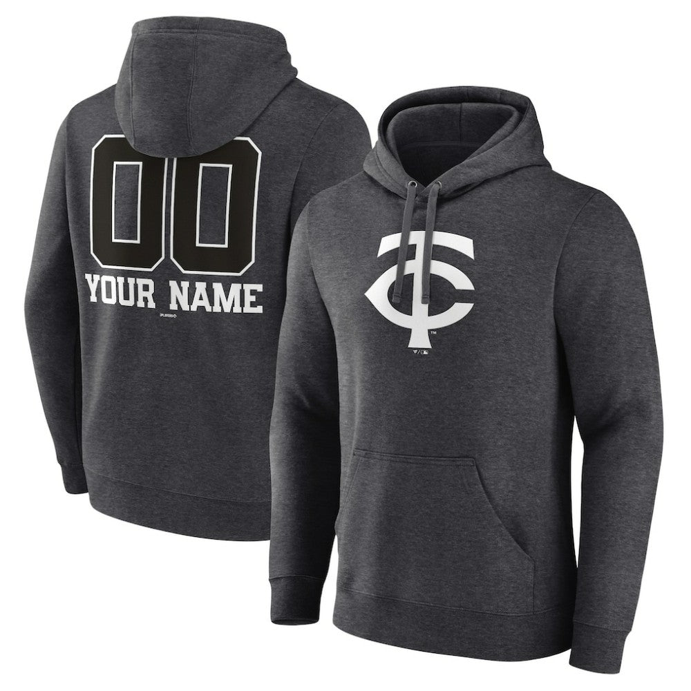 MLB Minnesota Twins Personalized Monochrome Name & Number Pullover Hoodie