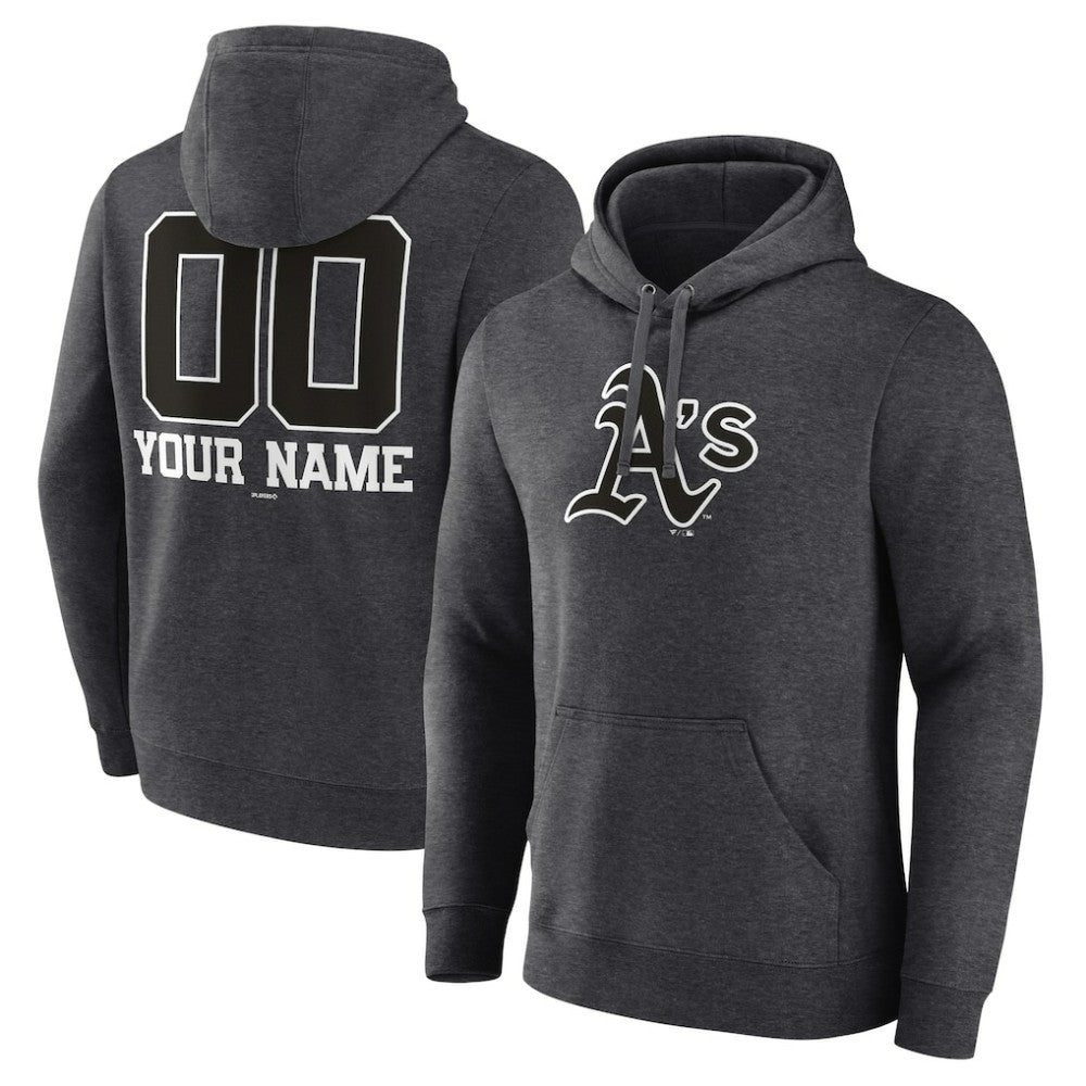 MLB Athletics Personalized Monochrome Name & Number Pullover Hoodie