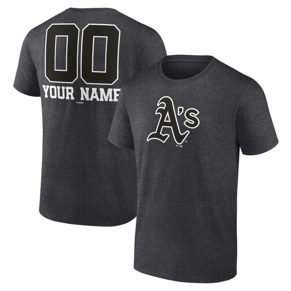 MLB Athletics Personalized Monochrome Name & Number T-Shirt