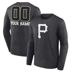 MLB Pittsburgh Pirates Personalized Monochrome Name & Number Long Sleeve T-Shirt