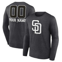 MLB San Diego Padres Personalized Monochrome Name & Number Long Sleeve T-Shirt