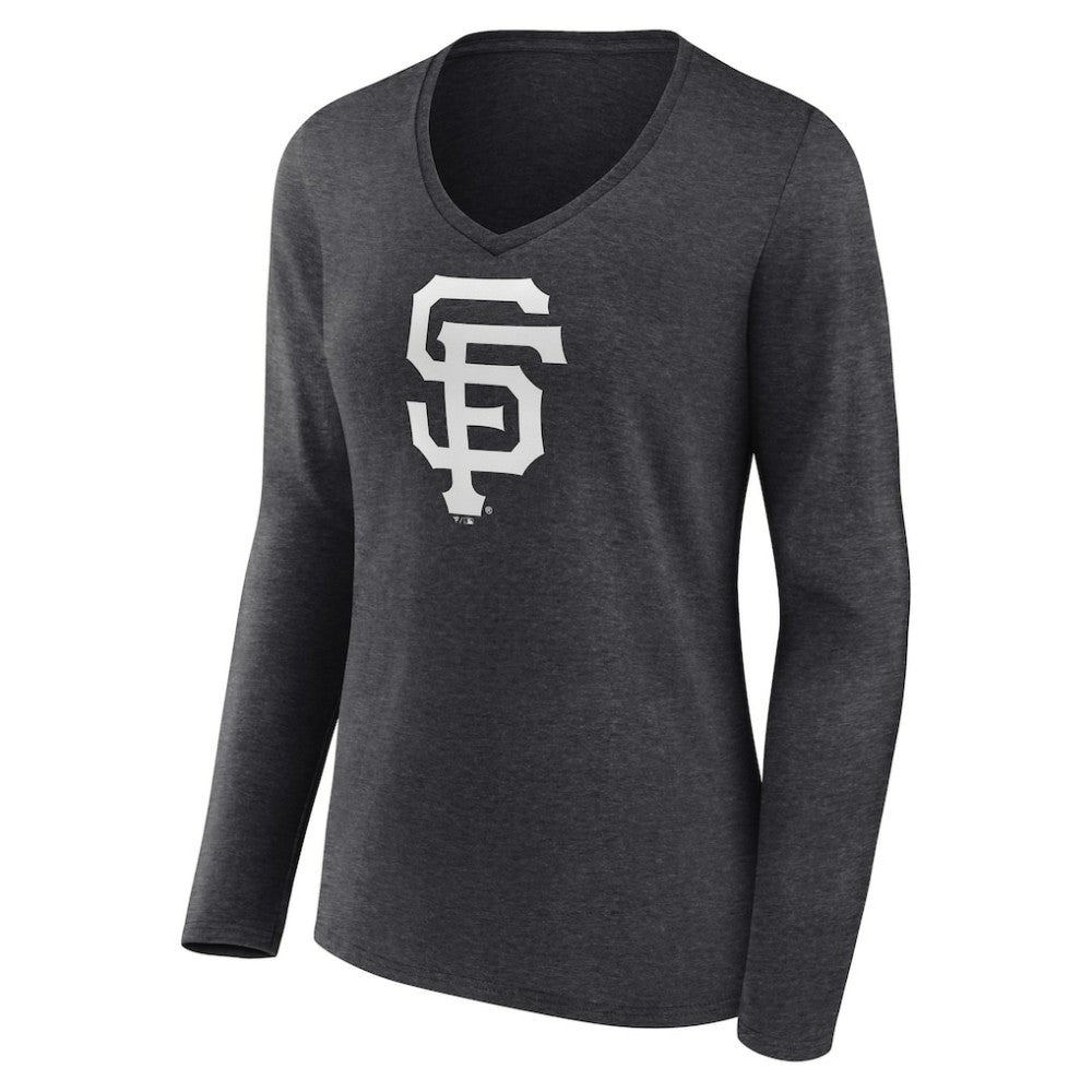 MLB San Francisco Giants Women's Personalized Monochrome Name & Number Long Sleeve V-Neck T-Shirt