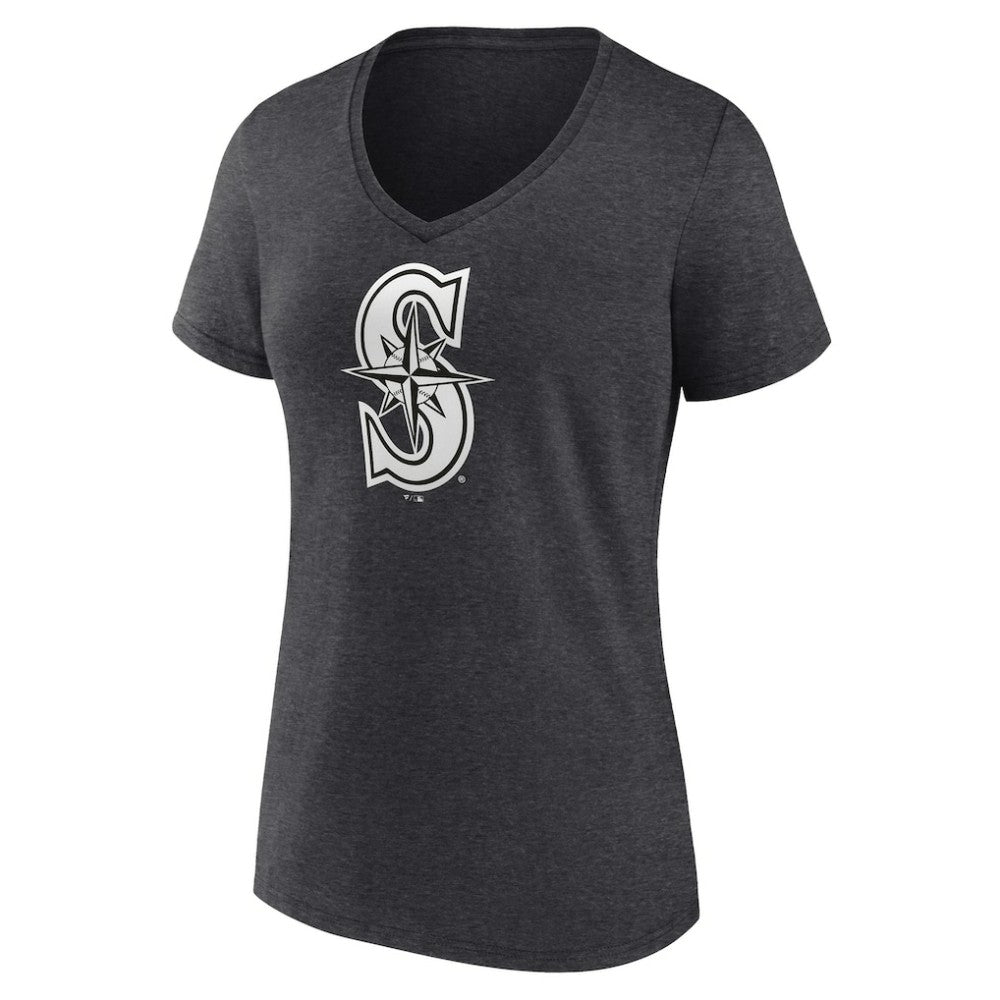 MLB Seattle Mariners Women's Personalized Monochrome Name & Number V-Neck T-Shirt