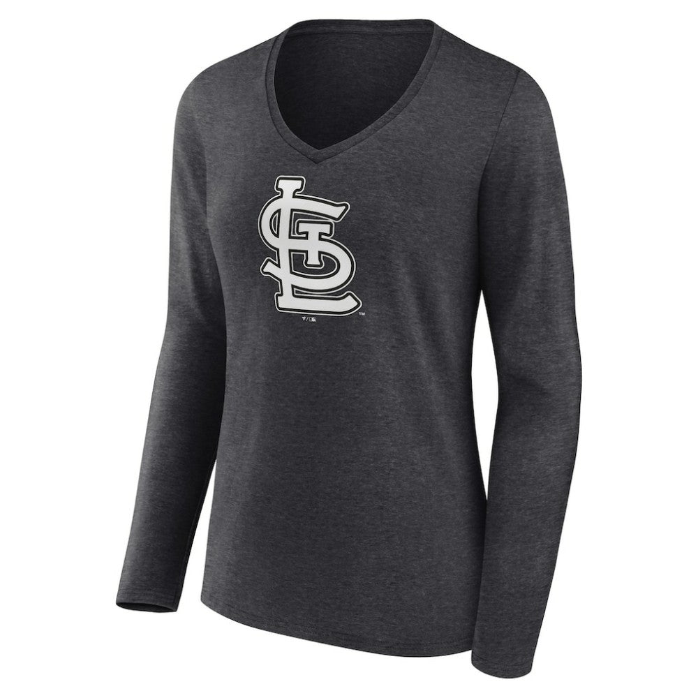 MLB St. Louis Cardinals Women's Personalized Monochrome Name & Number Long Sleeve V-Neck T-Shirt
