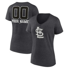 MLB St. Louis Cardinals Women's Personalized Monochrome Name & Number V-Neck T-Shirt