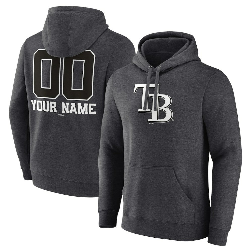 MLB Tampa Bay Rays Personalized Monochrome Name & Number Pullover Hoodie