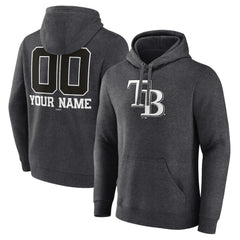 MLB Tampa Bay Rays Personalized Monochrome Name & Number Pullover Hoodie