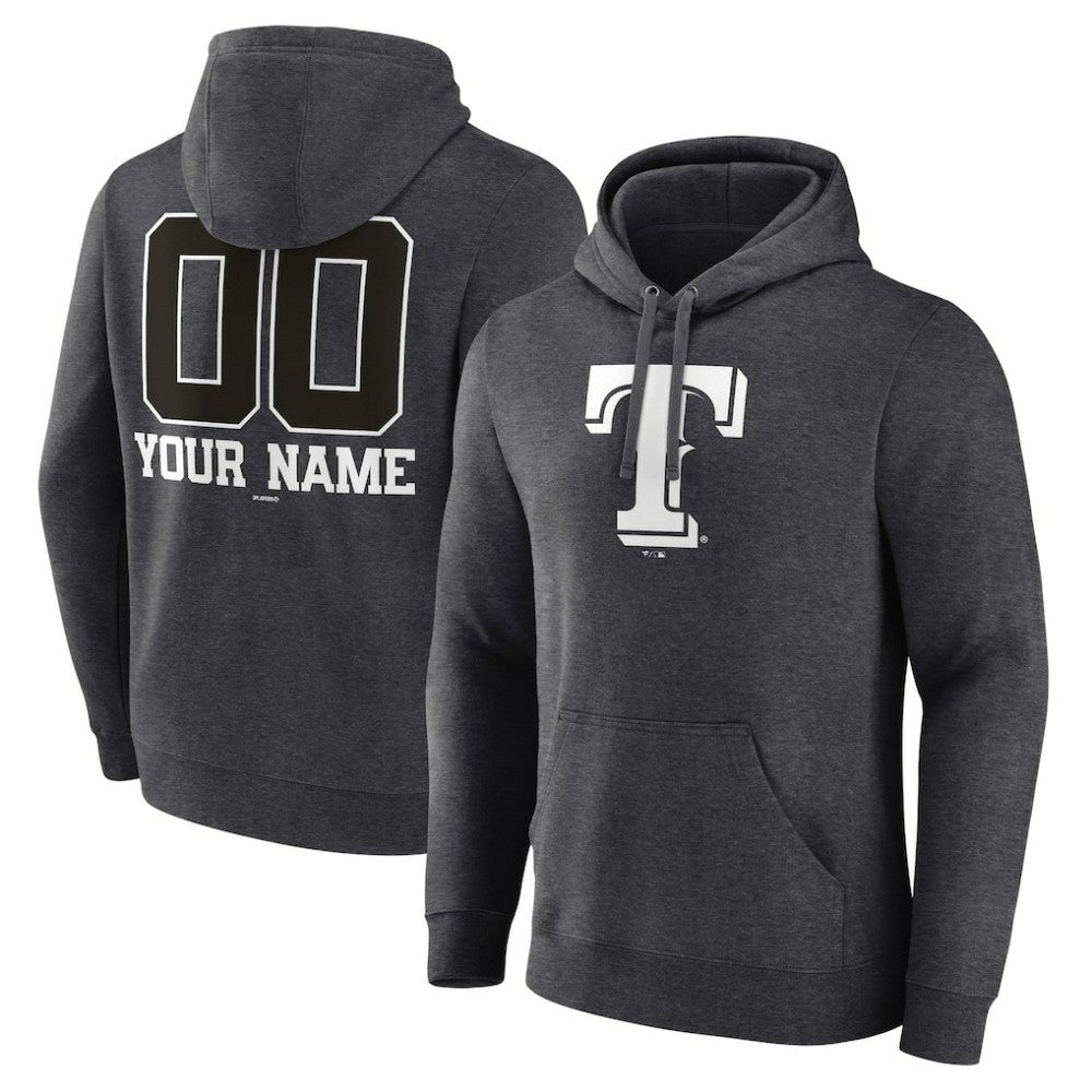 MLB Texas Rangers Personalized Monochrome Name & Number Pullover Hoodie