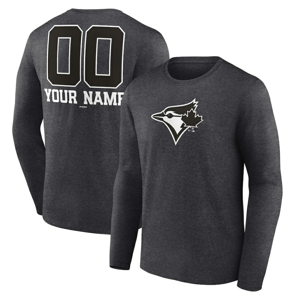 MLB Toronto Blue Jays Personalized Monochrome Name & Number Long Sleeve T-Shirt