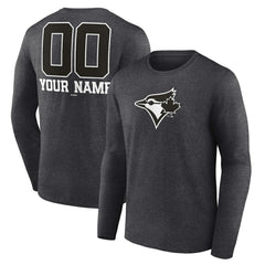 MLB Toronto Blue Jays Personalized Monochrome Name & Number Long Sleeve T-Shirt