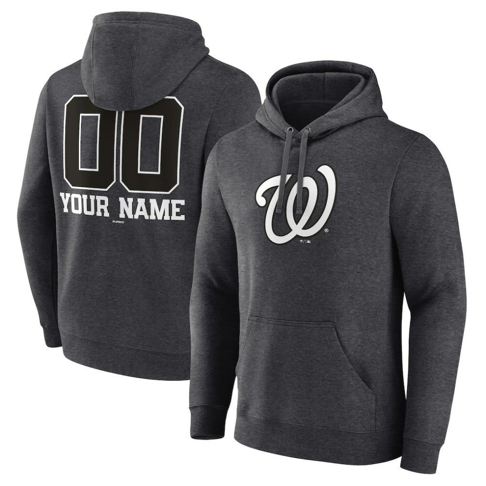 MLB Washington Nationals Personalized Monochrome Name & Number Pullover Hoodie