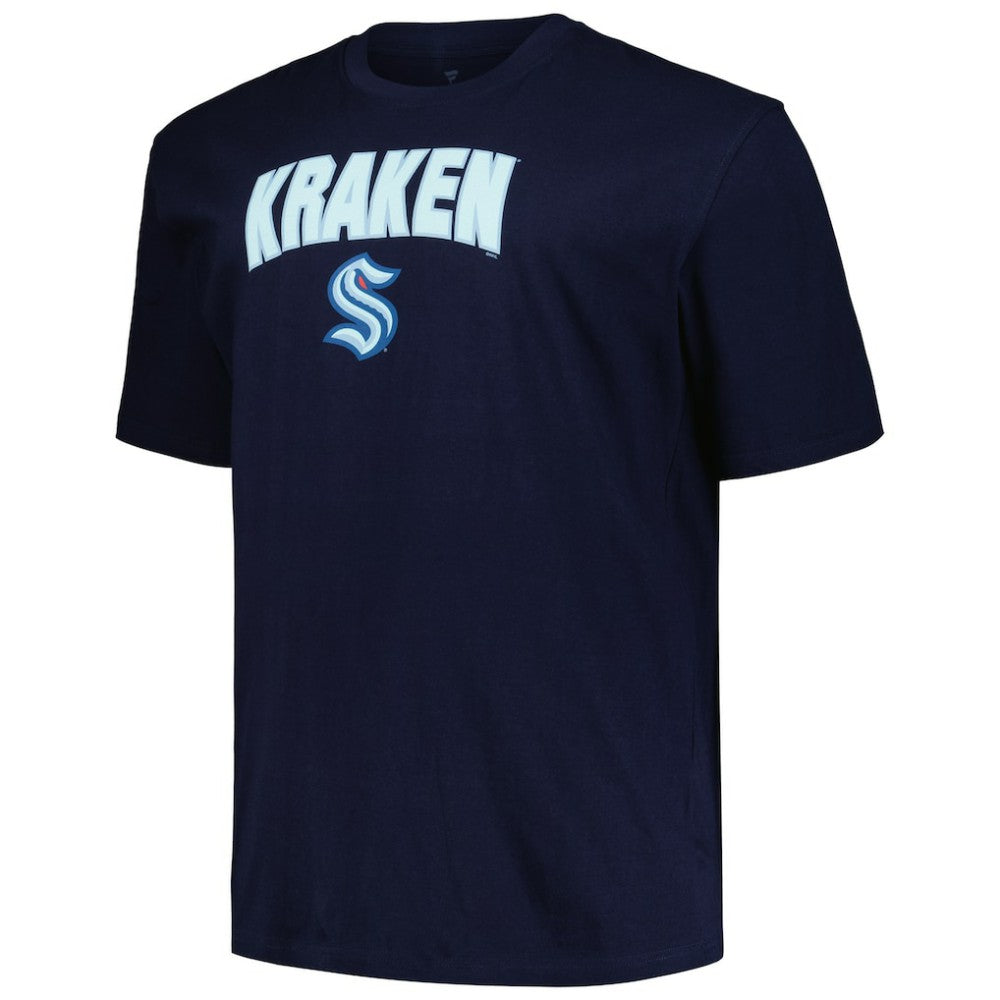 NHL Navy Seattle Kraken Profile Big & Tall Arch Over Logo T-Shirt