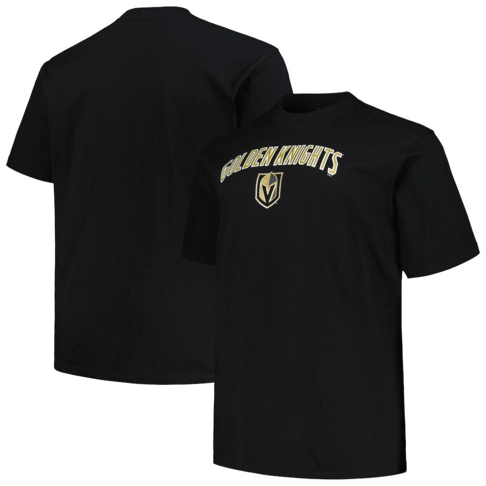 NHL Black Vegas Golden Knights Profile Big & Tall Arch Over Logo T-Shirt
