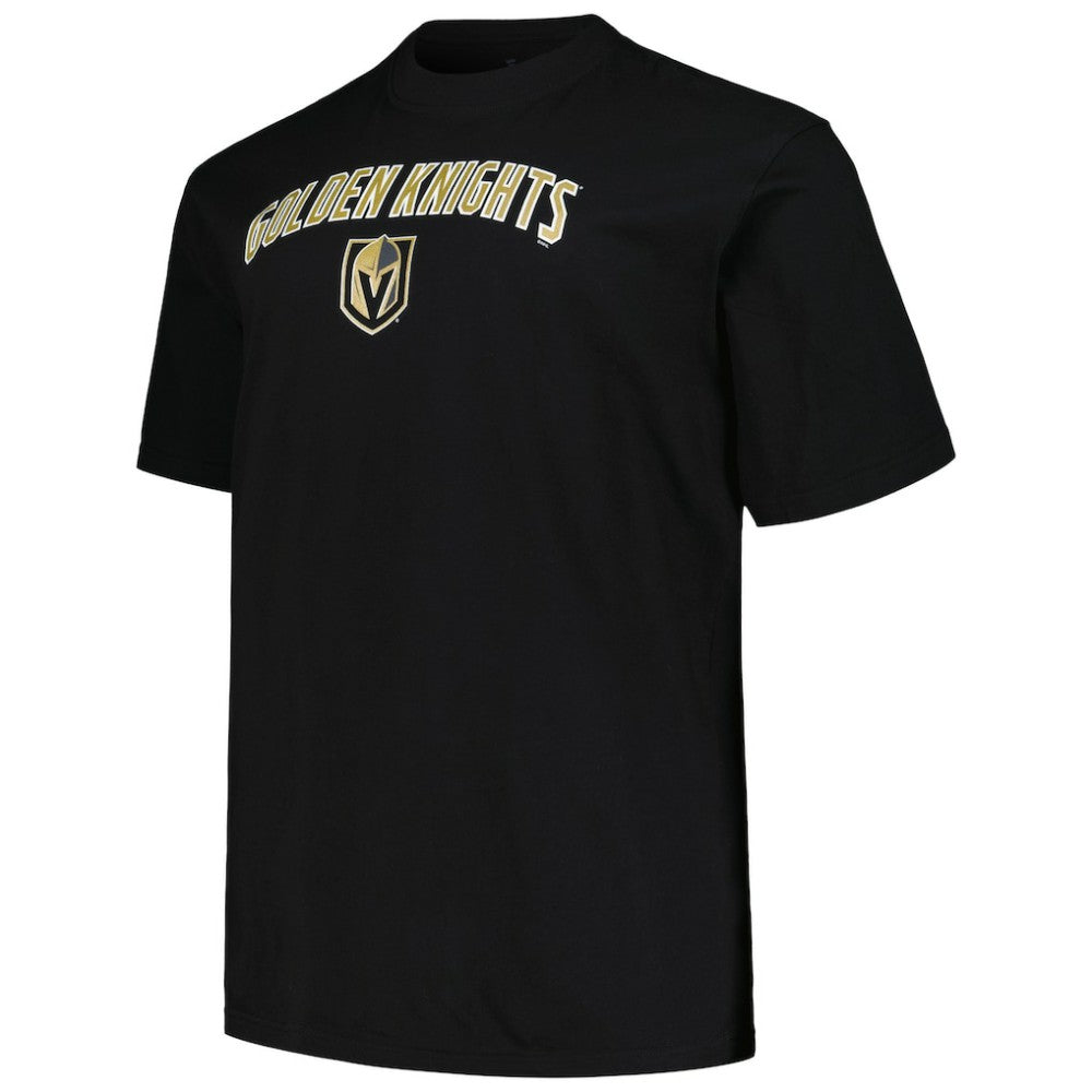 NHL Black Vegas Golden Knights Profile Big & Tall Arch Over Logo T-Shirt