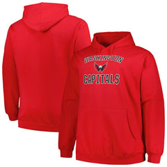 NHL Red Washington Capitals Profile Big & Tall Arch Over Logo Pullover Hoodie