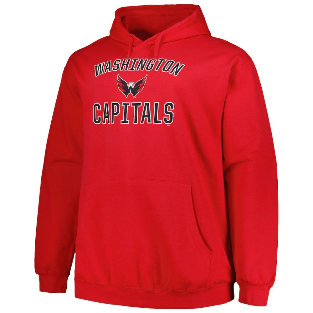 NHL Red Washington Capitals Profile Big & Tall Arch Over Logo Pullover Hoodie