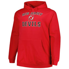NHL Red New Jersey Devils Profile Big & Tall Arch Over Logo Pullover Hoodie