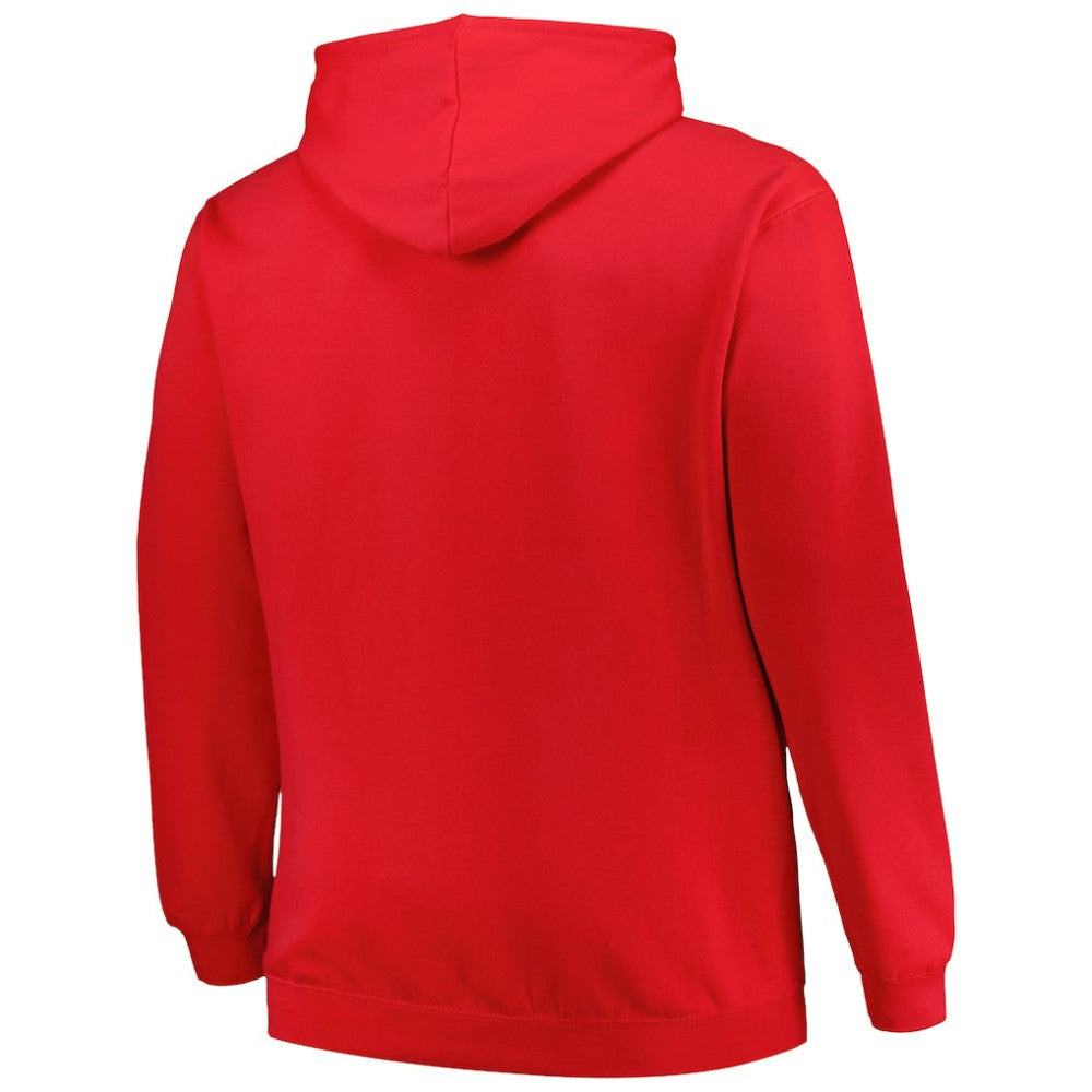 NHL Red New Jersey Devils Profile Big & Tall Arch Over Logo Pullover Hoodie