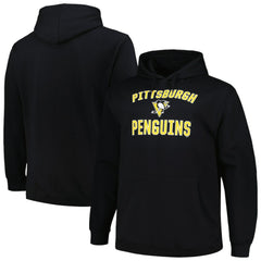 NHL Black Pittsburgh Penguins Profile Big & Tall Arch Over Logo Pullover Hoodie