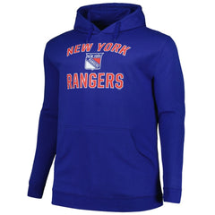 NHL Blue New York Rangers Profile Big & Tall Arch Over Logo Pullover Hoodie