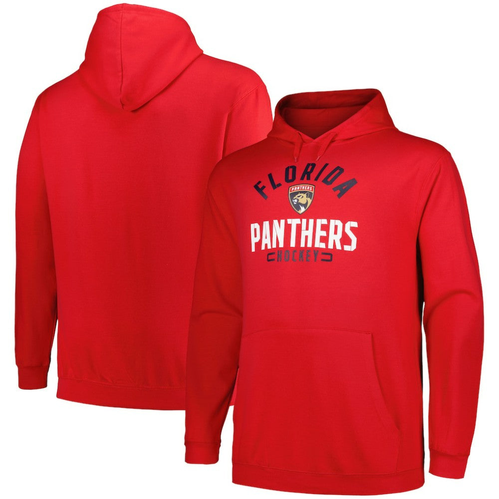 NHL Red Florida Panthers Profile Big & Tall Arch Over Logo Pullover Hoodie
