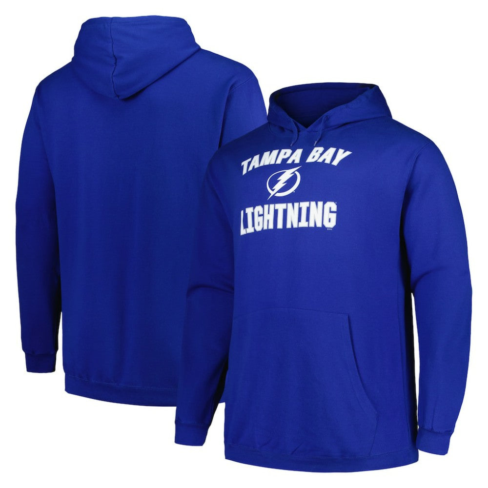 NHL Blue Tampa Bay Lightning Profile Big & Tall Arch Over Logo Pullover Hoodie