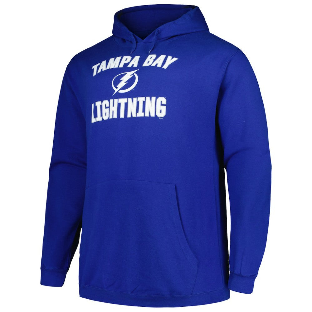 NHL Blue Tampa Bay Lightning Profile Big & Tall Arch Over Logo Pullover Hoodie