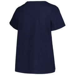 NHL Deep Sea Blue Seattle Kraken Profile Women's Plus Size Arch Over Logo T-Shirt