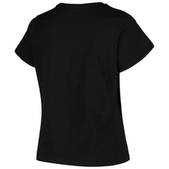 NHL Black Pittsburgh Penguins Profile Women's Plus Size Arch Over Logo T-Shirt