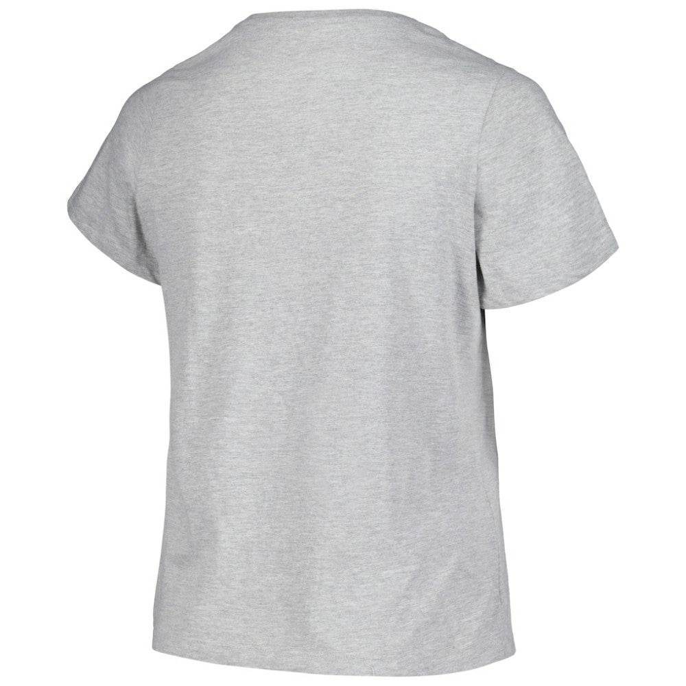 NHL Heather Gray Colorado Avalanche Profile Women's Plus Size Arch Over Logo T-Shirt
