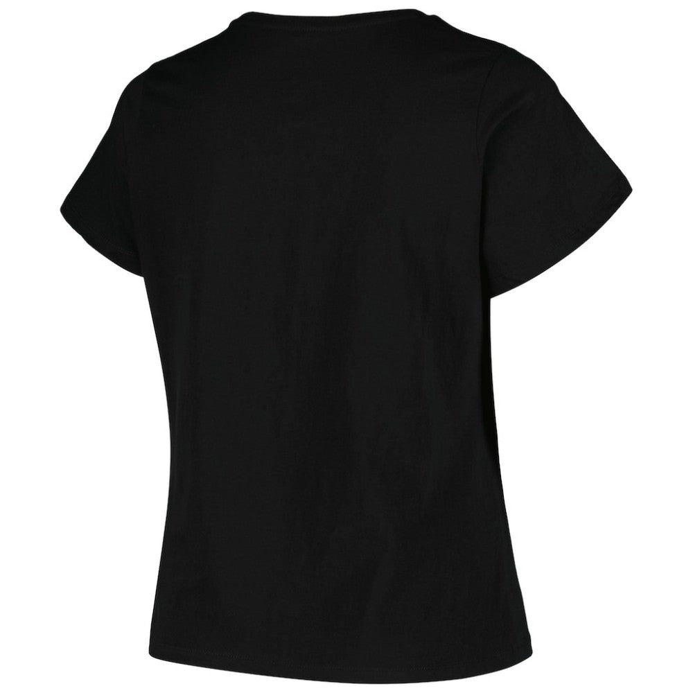 NHL Black Boston Bruins Profile Women's Plus Size Arch Over Logo T-Shirt