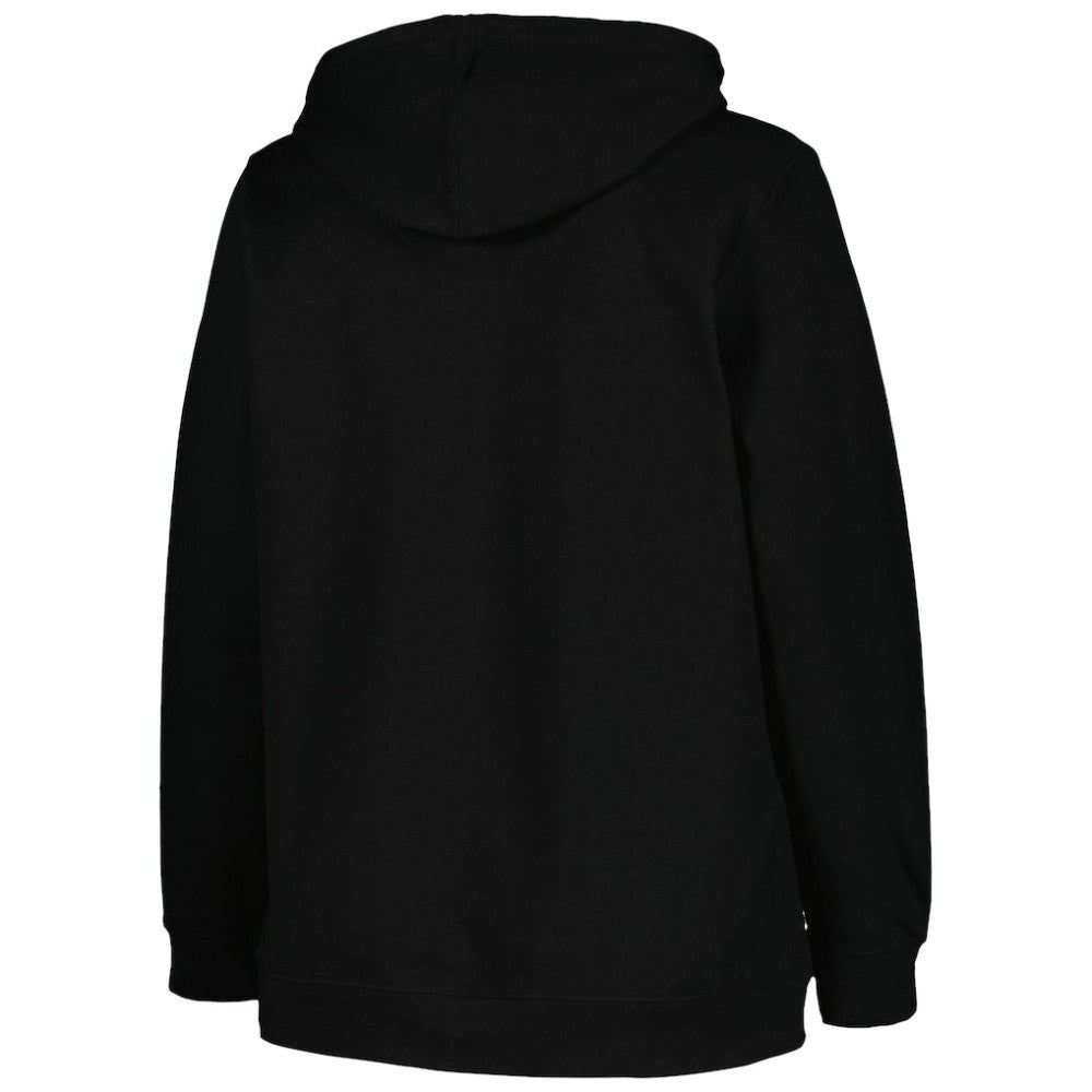 NHL Black Boston Bruins Profile Women's Plus Size Arch Over Logo Pullover Hoodie
