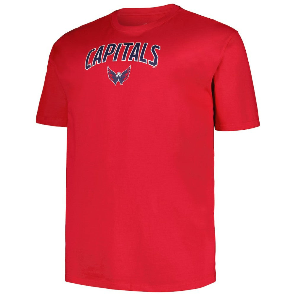 NHL Red Washington Capitals Profile Big & Tall Arch Over Logo T-Shirt