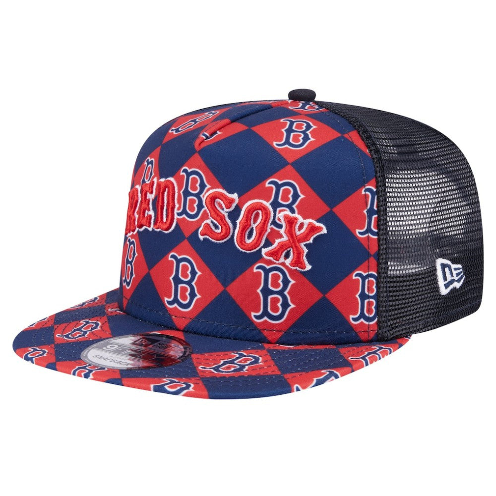 MLB Boston Red Sox New Era Seeing Diamonds A-Frame Trucker 9FIFTY Snapback Hat
