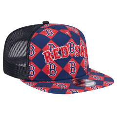 MLB Boston Red Sox New Era Seeing Diamonds A-Frame Trucker 9FIFTY Snapback Hat