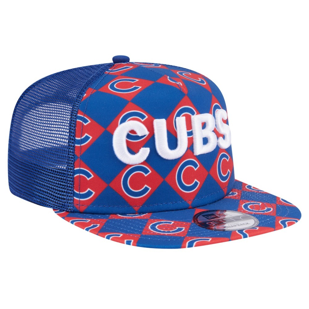 MLB Chicago Cubs New Era Seeing Diamonds A-Frame Trucker 9FIFTY Snapback Hat