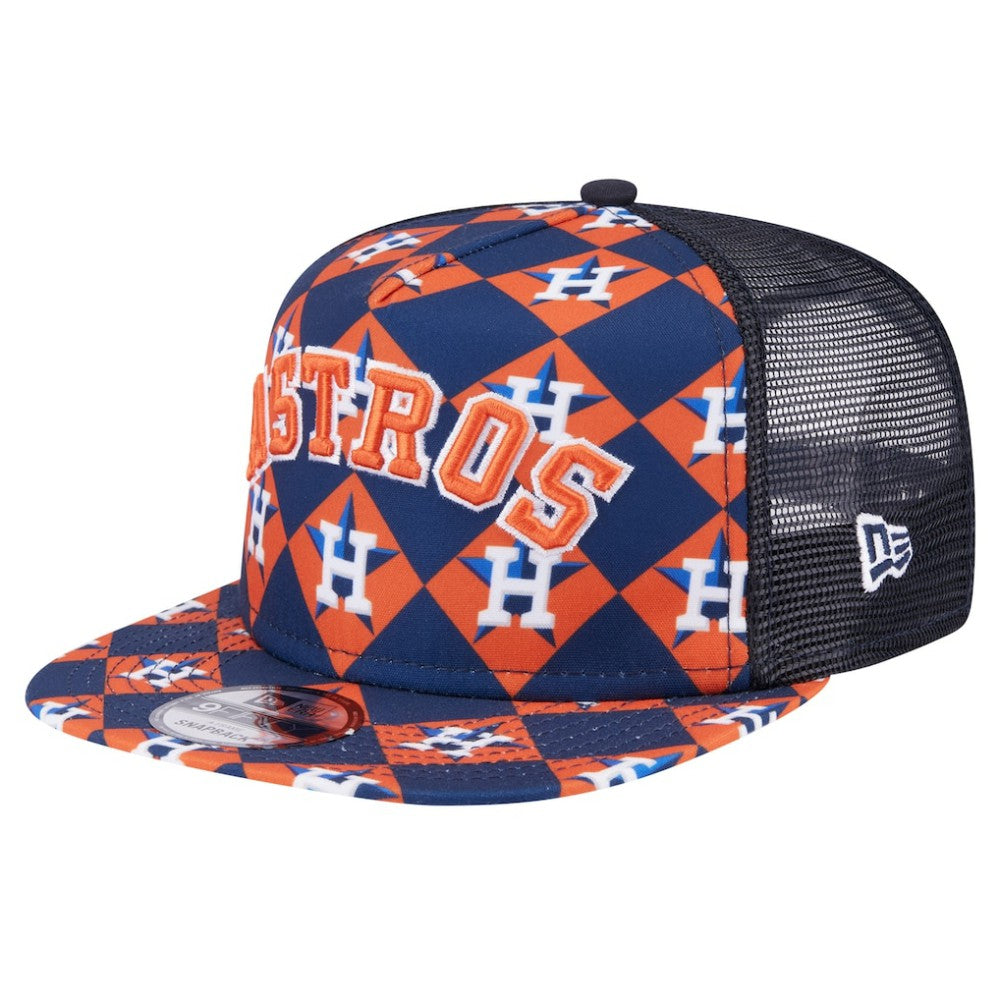 MLB Houston Astros New Era Seeing Diamonds A-Frame Trucker 9FIFTY Snapback Hat