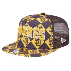 MLB San Diego Padres New Era Seeing Diamonds A-Frame Trucker 9FIFTY Snapback Hat