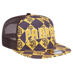 MLB San Diego Padres New Era Seeing Diamonds A-Frame Trucker 9FIFTY Snapback Hat