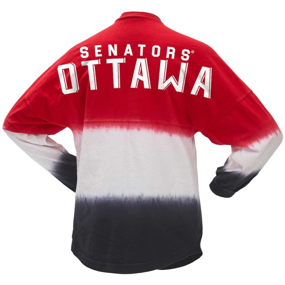 NHL Red/Black Ottawa Senators Fanatics Women's Ombre Long Sleeve T-Shirt