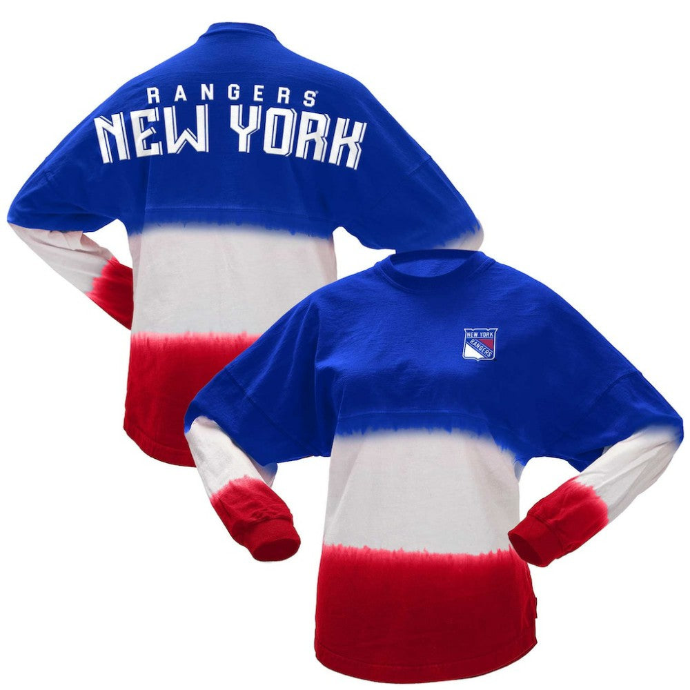 NHL Blue/Red New York Rangers Fanatics Women's Ombre Long Sleeve T-Shirt