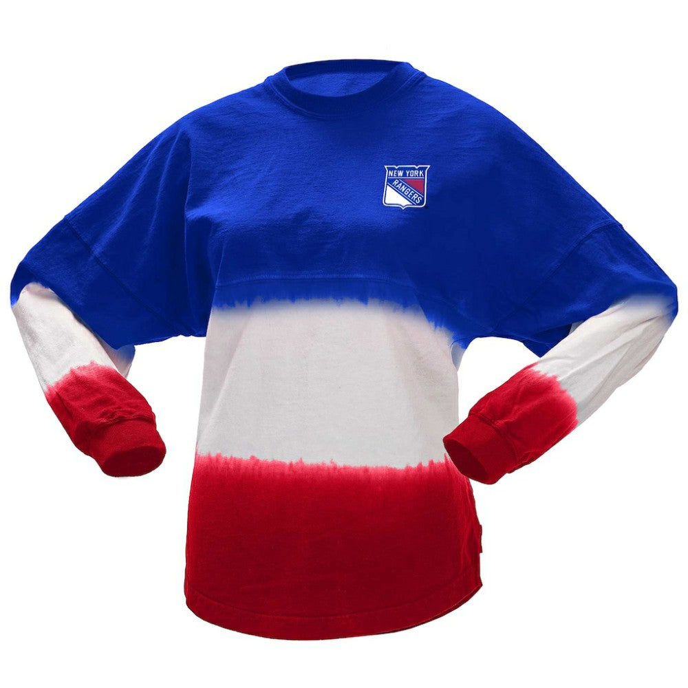 NHL Blue/Red New York Rangers Fanatics Women's Ombre Long Sleeve T-Shirt
