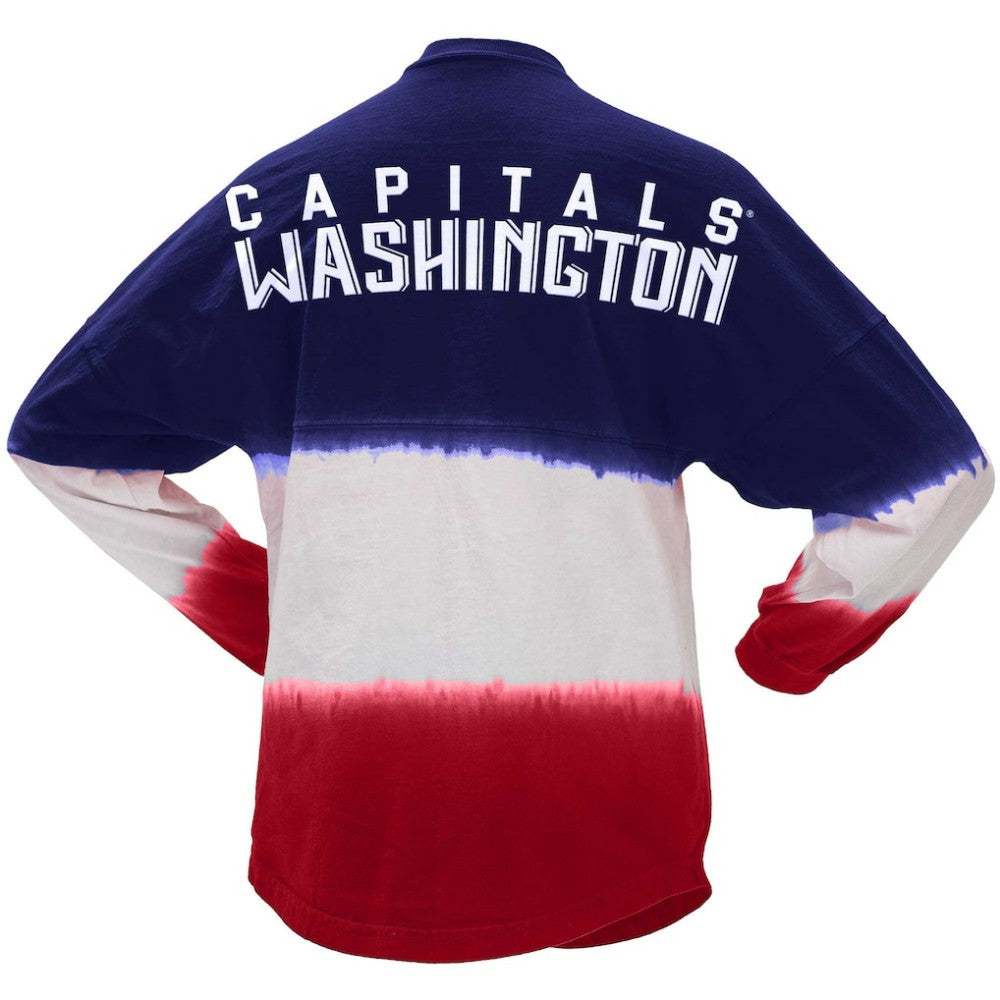 NHL Navy/Red Washington Capitals Fanatics Women's Ombre Long Sleeve T-Shirt